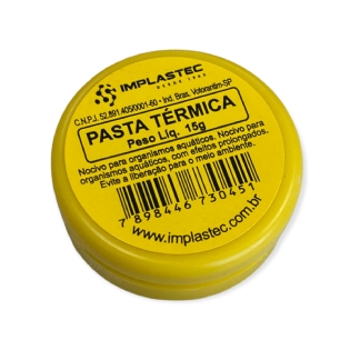 PASTA TERMICA DE SILICONE POTE 15 GRAMAS IMPLASTEC