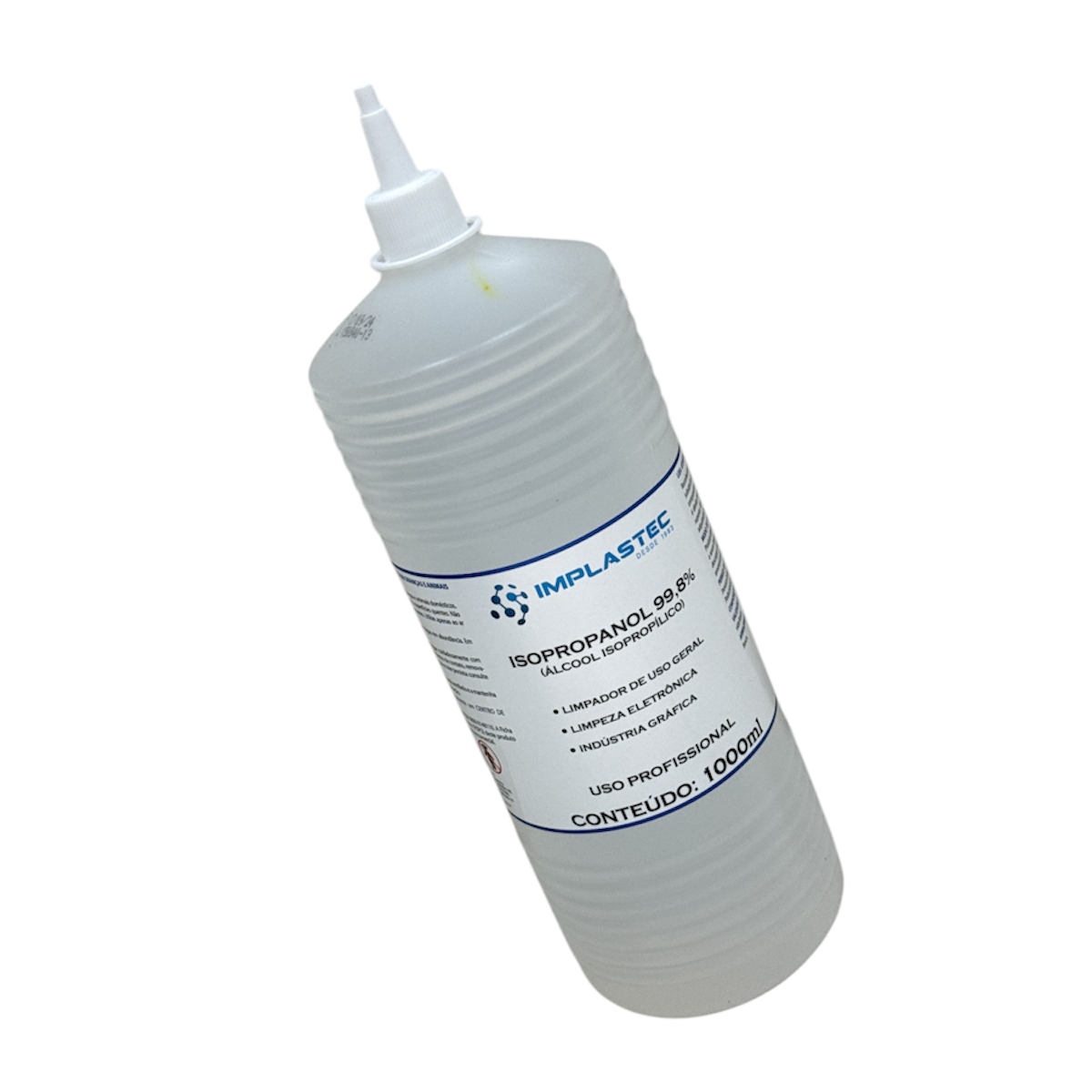 ALCOOL ISOPROPILICO 1 LITRO 99,8% ISOPROPANOL C/BICO APLICADOR IMPLASTEC