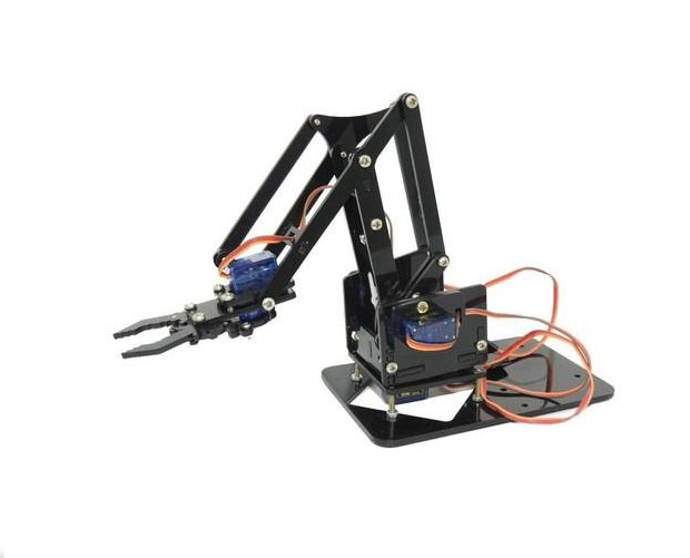 KIT BRAÇO ROBÓTICO EM ACRILICO COM MALETA - COR PRETO