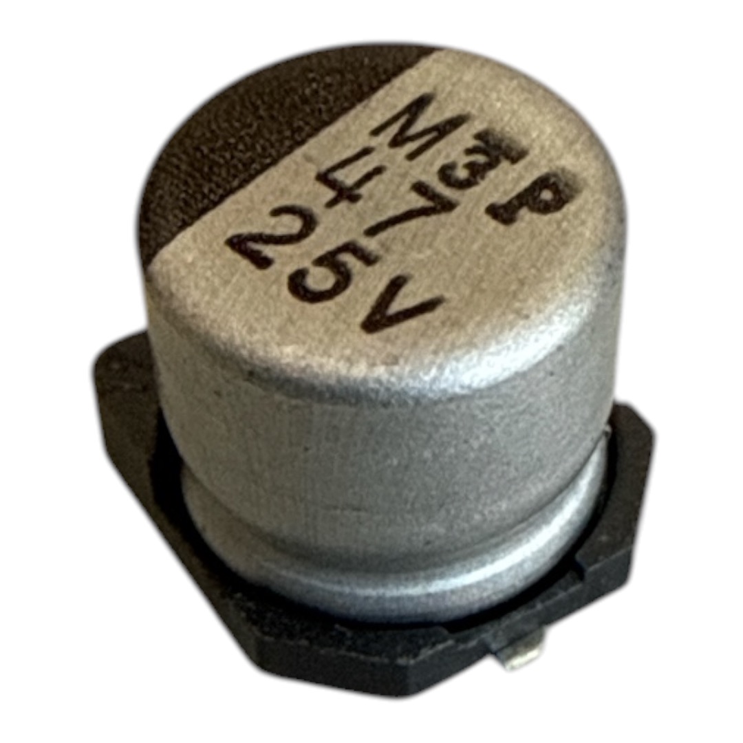 CAPACITOR ELETROLITICO SMD 47UF 25V 6,3MM UWT1E470MCL6GS 105 GRAUS NICHICON