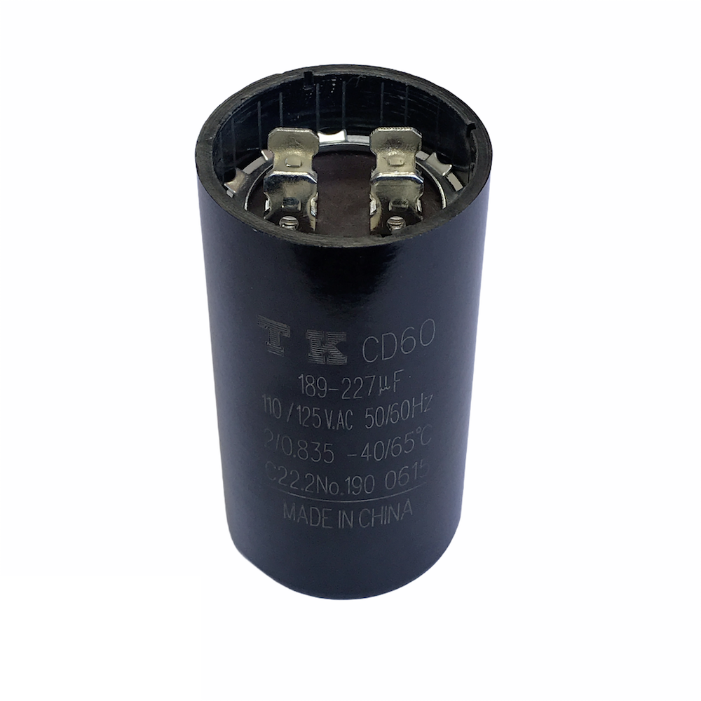 CAPACITOR DE PARTIDA 189UF/227UF 110VCA/125VCA 36X70MM TERMINAL FASTON DUPLO 50/60HZ CD60 TK