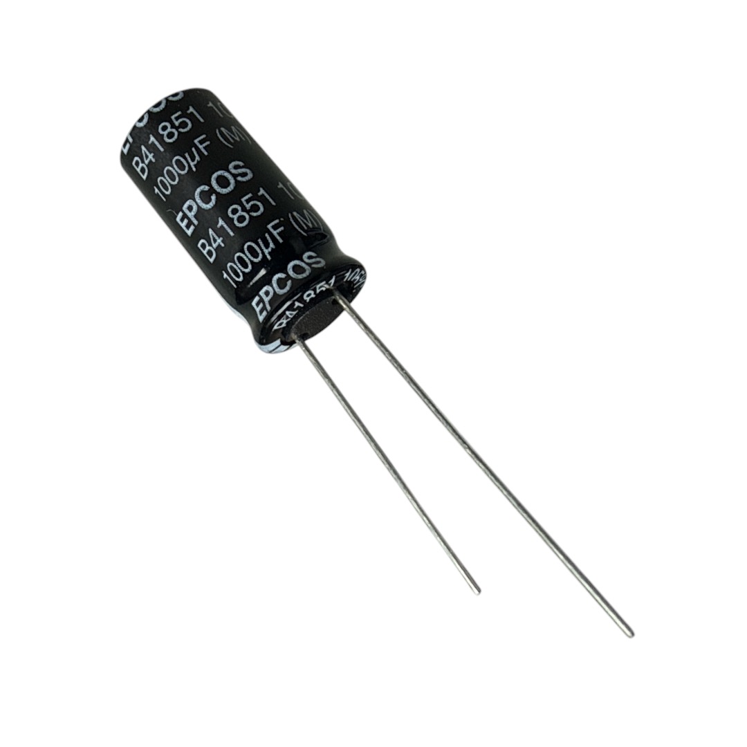 CAPACITOR ELETROLITICO RADIAL 1000UF 25V B41851A5108M 105 GRAUS 10X20MM EPCOS