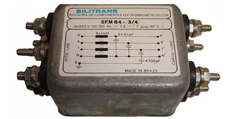 FILTRO DE LINHA SFM84-3/4-3X250V 50/60HZ 3A