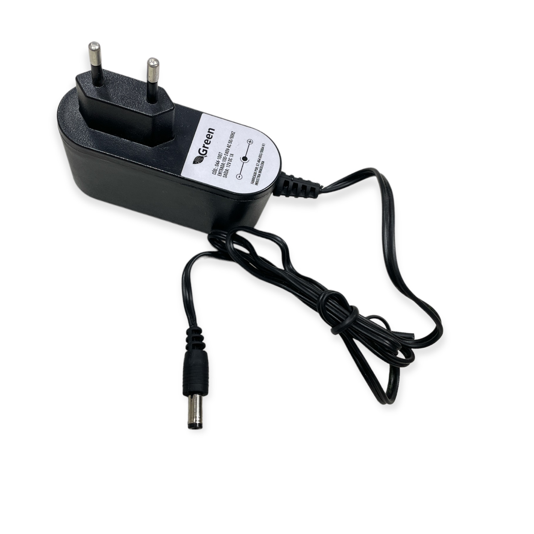 FONTE CHAVEADA 12V 1A BIVOLT PLG 5,5X2,1MM 044-1007 GREEN
