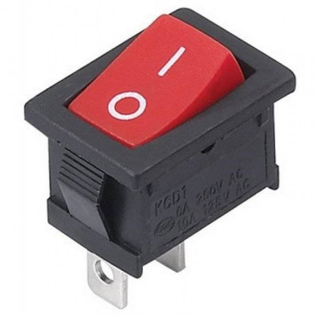 CHAVE LIGA DESLIGA KCD1-101 PRETA BOTÃO VERMELHO 6A 250V