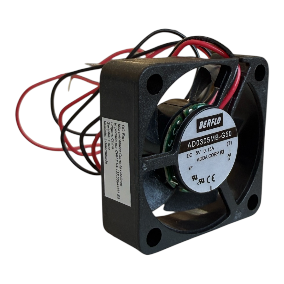 MICROVENTILADOR 30X30X10MM 5V DC 0,13A 0,65W 9000RPM ROLAMENTO AD0305MB-G50  ADDA