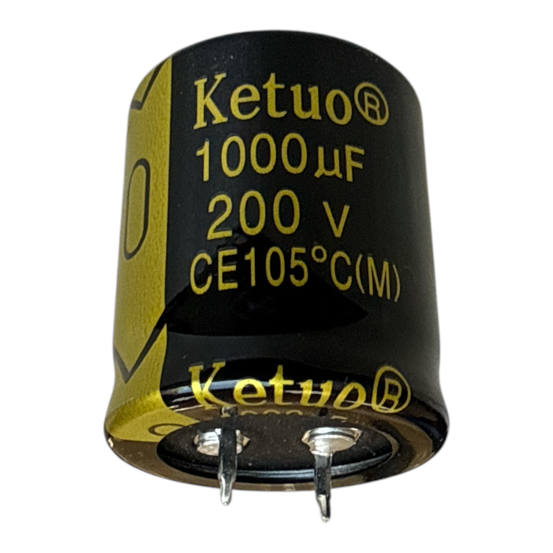 CAPACITOR ELETROLITICO RADIAL 1000UF 200V 105 GRAUS HP102M2000350A 30X35MM KETUO