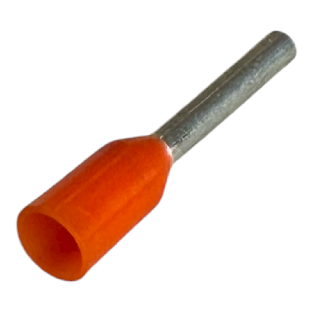 TERMINAL ILHOS PINO TUBULAR H0,50/14D 22AWG 0,50MM2 LARANJA