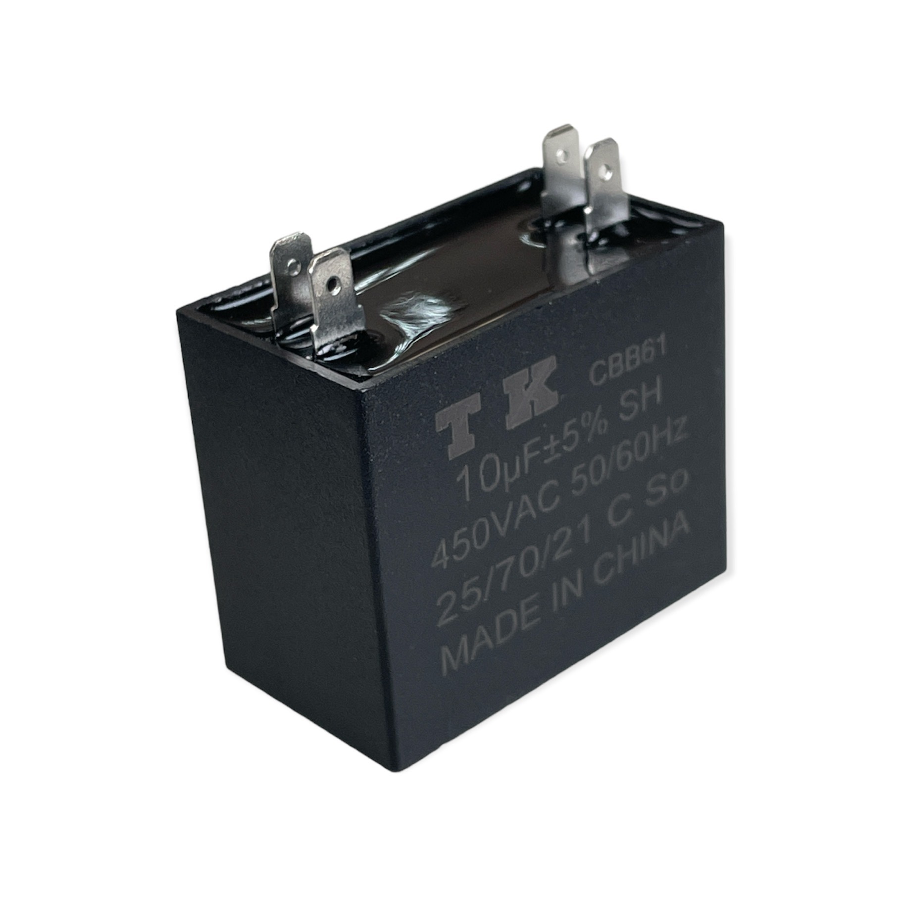 CAPACITOR DE PARTIDA PPM 10UF 450VCA CBB61 57X18X32MM TERMINAL FASTON TK