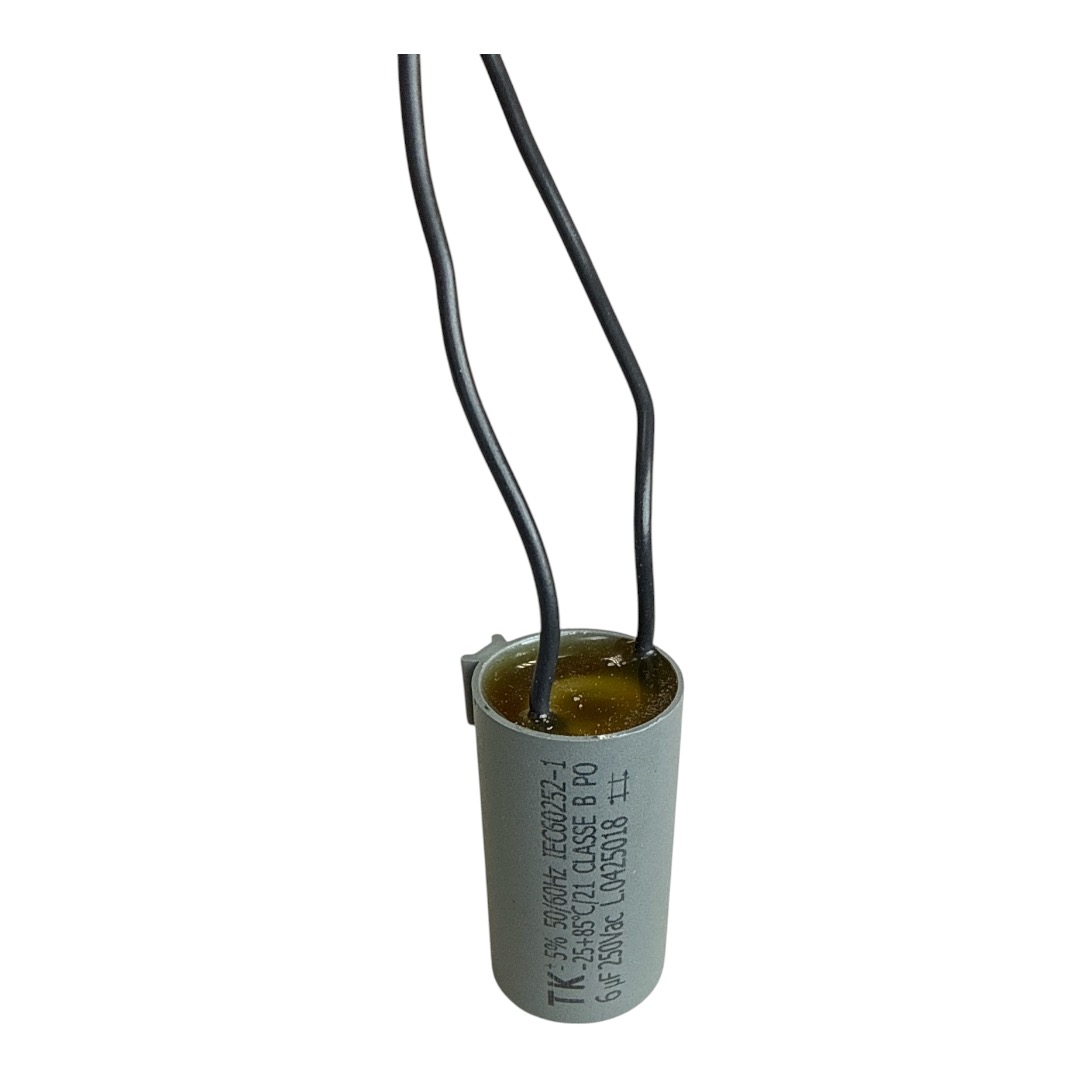CAPACITOR DE PARTIDA 6UF 250VCA FIO 25X47MM TK