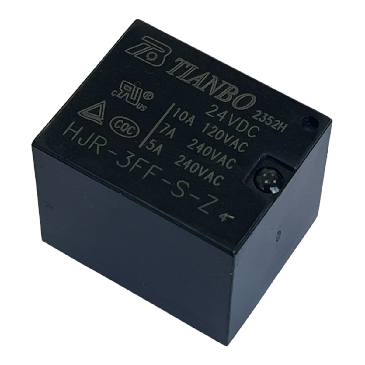 RELE 24V 10A HJR-3FF-24VDC-SZ (QX73-C-S-24VDC) 1 CONTATO REVERSIVEL TIANBO