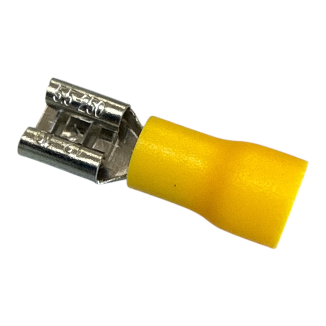 TERMINAL PINO PRE-ISOLADO FEMEA 6,3MM AMARELO 6,3MM 12/10 AWG